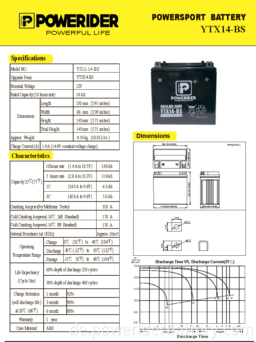 High cca motorcycle battery